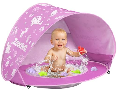 Zooawa Strandmuschel Pop Up Baby Strandzelt Strandmuscheln mit Mini Pool
