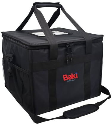 Heavy Duty Large Insulated Food Delivery Bag 40x40x33 cm with Hot Cold Divider Zipper Suitable for Takeaway Restaurants, Pizza, Indian, Pic Nic, Grocery Shopping Bag.