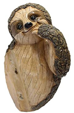 ETANULPEX Ornements de visage d'arbre de jardin Statue de paresseux Décorations d'étreinte d'arbre Sculpture animale Décoration de jardin / 3330