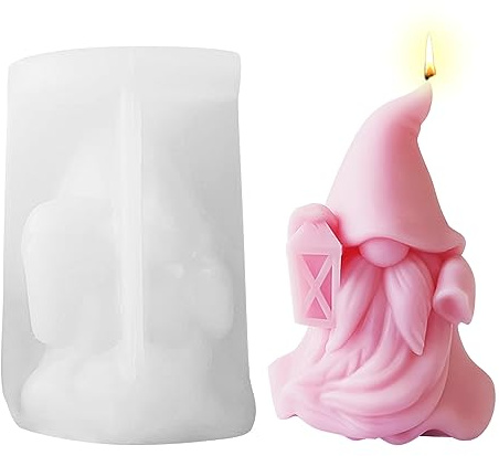 Halloween Resin Silicone Candle Molds,Gnome Silicone Mold Epoxy Casting Dwarf Candle Mould for DIY Craft Molds Handmade Candle Making,Aromatherapy Gypsum Resin Soap Mold (01)