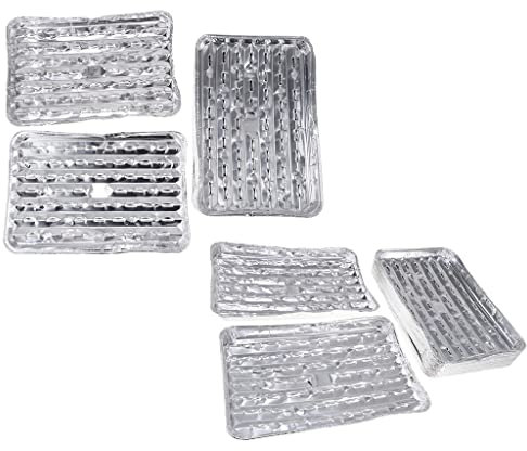 Vassoi usa e getta in alluminio per grigliare, set da 40 pezzi per picnic all'aperto, campeggio, barbecue, soluzione di cottura pratica 34,5 x 22,5 x 2,5 cm