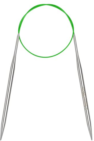 Coopay rundsticknålar 5,5 mm, sticknålar rund sticknål 60 cm av rostfritt stål med flexibel kabel, fast rund metallsticknål för tjocklek och fin ull stickade strumpor, tröjor, handskar, halsduk