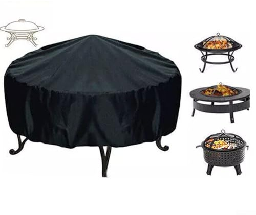 Aprilsunnyzone Robuste runde Feuerschalenabdeckung, wasserdichter Grillschutz für den Außenbereich, 210D Polyester, zuverlässiger Schutz, einfach zu bedienen (85 x 40 cm)