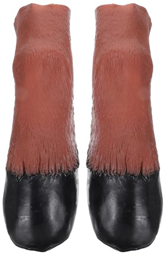 FRCOLOR Latexfärgade Hästhovshandskar Vuxna Elastiska och Bekväma Kostymtillbehör för Cosplay och Halloweenfester och Bärbara Hovhandskar i Ljusbrun Färg