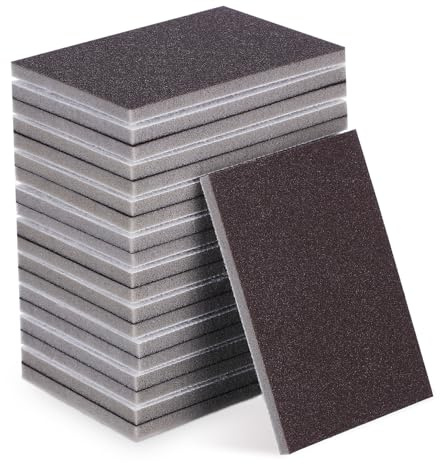 LIFKOME Blocchi Abrasivi in Spugna Marrone 20 Pezzi 500-600 Grit Carta Abrasiva per Metallo e Pietre Forte Durata e Facile da Usare per Lavori di Levigatura Precisi