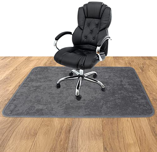 Bodenschutzmatte 90x140cm Grau, 4mm Dicke rutschfeste Unterlage für Schreibtischstuhl Bürostuhl Robuste Rollmatte Stuhl Unterlegmatte, für Laminat, Parkett, Hartböden