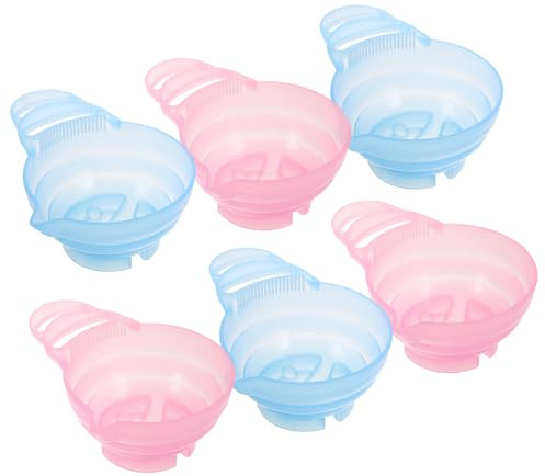 Ipetboom 6 Pièces Bol de Teinture Cheveux Abs Bols Mélangeurs Colorés Rose et Bleu Capacité Optimisée pour Salon Professionnel et Usage DIY
