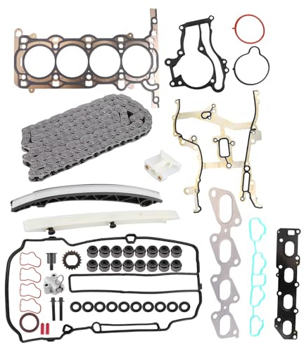 LICHENGTAI Timing Chain Kit Compatible for Vauxhall/Opel A12XER A14XER A12XEL A14NEL A14NET Head Gasket Set with Bolts HS615V, KSB2360, TK100
