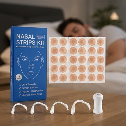 Patch nasale, patch nasale magnetico, espansore nasale per prevenire il russare, patch per il sonno, massima aderenza [esercizio e sonno] (15 set)