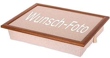 Andrews Knietablett mit eigenem Foto/Stoff Natur Rahmen Natur