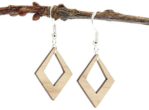 NaturSchatulle Träsmycken träörhängen I Margot I naturliga örhängen 925 sterlingsilver I örhängen trä damer I örhängen e silver, colore: lönn, cod. NK10108