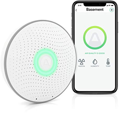 Airthings 2950 Wave Radon Detector Inteligente de Gas Radón con Monitor de Humedad y Temperatura, Preciso, Intuitivo e Inalámbrico, New Version