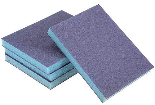 4 Pcs Sanding Sponge Wet and Dry Sanding Abrasive Sponge Block Pad Sandpaper 120 Grit