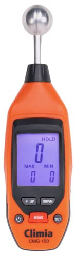 Climia CMG100 Feuchtemessgerät Wände, 5-40 mm Analysetiefe, Feuchtigkeitsmessgerät mit bis zu 50-Stunden Batterielaufzeit – einfache Anwendung, beleuchtetes LED-Display