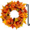 Autumn Wreath Front Door with Hanger, MOKANI Autumn Door Wreaths Halloween Wreath Hanging Indoor Outdoor, Fall Wreath for Halloween Decorations, Harvest Festival (15 inch)