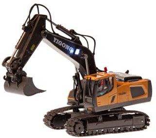 s-idee® BC1037 gelb RC Bagger mit Metallbauteilen 1:20 ferngesteuertes Baustellenfahrzeug