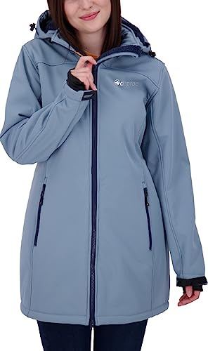 Deproc Active fodrad softshellkappa, kort kappa med avtagbar huva, softshelljacka, övergångsjacka, KEELE Peak, Citadell, 40