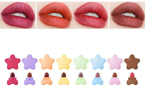 CHSEEO 8 Farben Lippenstift Set Matt, feuchtigkeitsspendender wasserdicht tragbar, niedlicher Mini-Lippenstift in Kapselform Geschenkbox Schönheitskosmetik Kosmetika Geschenk für Mädchen Frauen #4