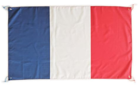 Bandera Francia Grande 150x90cm, Bandera Francia para Balcon con 4 Ojales y 4 Bridas, Banderas de Francia Grandes para Eventos Deportivos