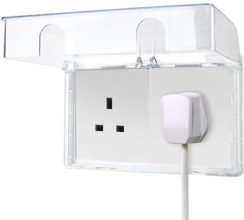 CENPEK Transparent Socket Covers Box Proofing Safety Socket Covers, 86 Type Double-Position security Electrical Outlet Protector，Waterproof Outlet Cover for Home Security