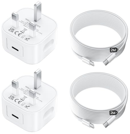 for iPhone 17 16 15 Charger, USB C Fast Charging Adapter with 2M Cable | [USBC to C], 2 Pack 25W PD Plug for iPhone 17/17 air/16/15/15/Pro/Pro Max, iPad Pro/Air/Mini