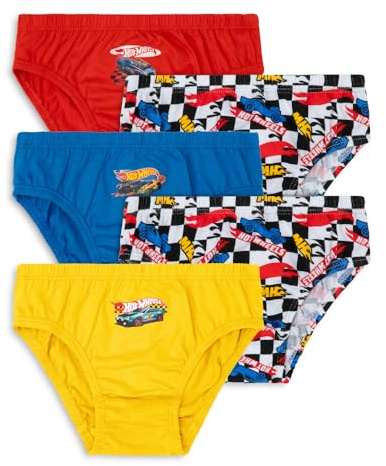 Hot Wheels Boys Briefs Pack of 5, 5 PK Boys Underwear, Multipack Underpants, Ages 2 to 7 Years Old (UK, Age, 3 Years, 4 Years, Regular, Multicoloured)