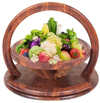 Panier à fruits en bois, paniers pliants pour et noix - Panier à fruits pliable décoratif en bois à 4 compartiments | Bol de in pour bonbons, noix