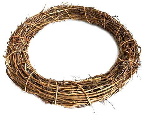 Anello per porta in salice, rotondo, stile bohémien, da parete, stile rustico, per camera