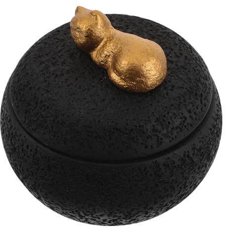 MUELODSIC Urna de Material Cementoso para Restos de Mascotas con Forma de Gato Espacio Decorativo para Recuerdos Funerales 350 Ml