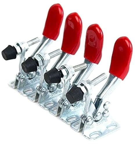 Knebelklemmen für GH-201A 201-A horizontaler Halt, Schnellspanner-Metall-Handwerkzeug, 80 mm Länge, Rot, 4 Stück