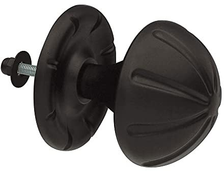 Amig - Bouton de Porte Rustique en Zamak Noir Mat, Modèle 16 - Solide et Élégant pour Portes Extérieures - Installation Facile, Noir, Bois, 75mm