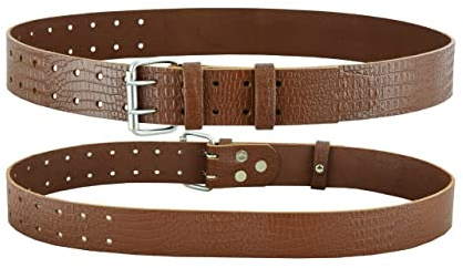 Scaffolding Professional Brown Real Texture Leather BBI Heavy DutyWork Tool Belt 2'' Wide