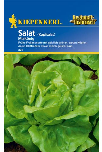 Kiepenkerl Saatgut, Salat (Kopfsalat) Maikönig, Inhalt: für ca. 200 Pflanzen, Frühe Freilandsorte mit gelblich-grünen, zarten Köpfen