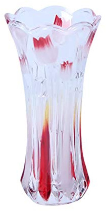 Tubayia Glas Vase Blumenvase Tischvase Dekovase Glasvase Dekoration für Haus, Büro, Hochzeit Party (Rot)