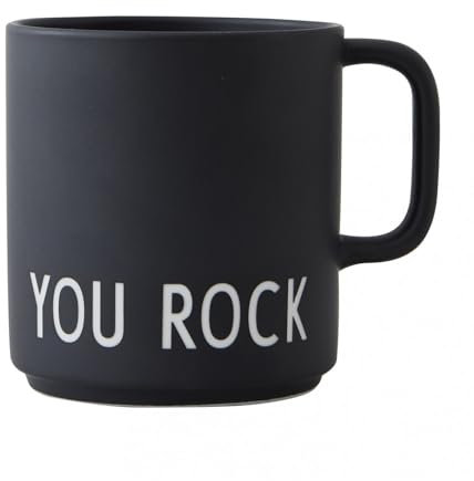 Design Letters Kaffeetassen Schwarz YOU ROCK | Weihnachtsdeko, Weihnachten, Weihnachtsgeschenke Kleinigkeiten | Kaffeebecher Porzellan | Weihnachtsgeschenke für Frauen, Männer | Tasse mit Spruch 250Ml