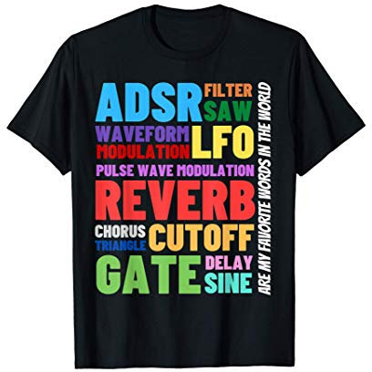 Analog Modular Synthesizer Wörter Techno Rave Synth Nerd T-Shirt