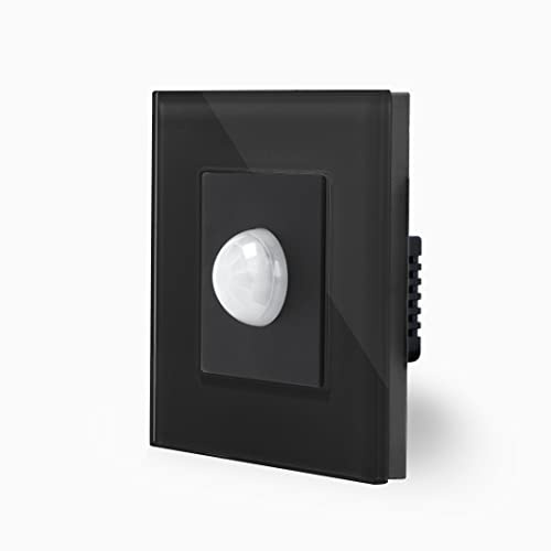 IR Bewegungsmelder mit Glasrahmen LED geeignet von Luxus-Time (schwarz)