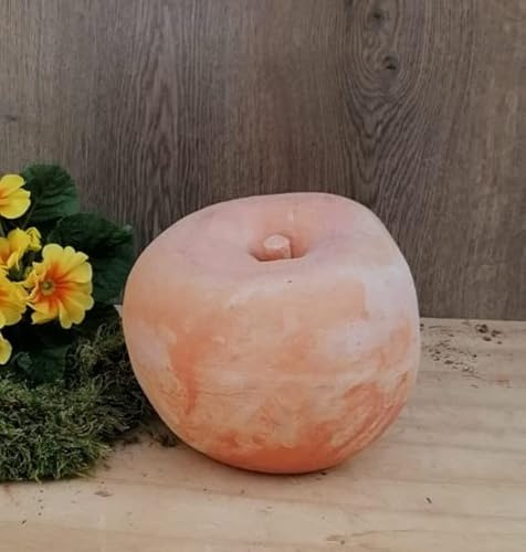 B-Ware ! Schöner Deko-Apfel ca.18 cm hoch aus Terracotta Garten Obst Figur Landhaus Bauernhof Vintage Sommer Herbst Erntedankfest
