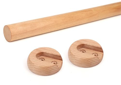 1 Stück Runden Kleiderschrankstange Kleiderstange - Hölzern Schrank-Stange Schrankrohr - Länge 50-150cm - Stange für Garderobe und Nische (Color : D3cm/1.18IN, Size : L 70cm/27.5In)