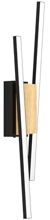 EGLO LED Deckenleuchte Panagria, minimalistische Holz Deckenlampe, 57 cm | Deckenbeleuchtung aus Aluminium, Stahl, Holz und Kunststoff in schwarz, FSC100HB, braun und weiß, Wohnzimmerlampe warmweiß