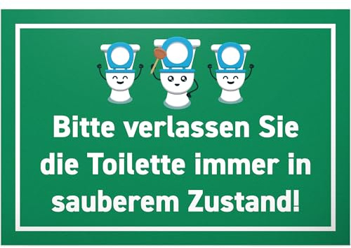 DankeDir! WC sauber verlassen - Schild 30 x 20 cm - Kloschild Klo Schild WC Schild zum aufhängen lustig Toilettenschild Toilette - Wand Türschild Gästetoilette Herren Gäste WC Deko