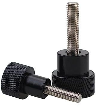 5 Stück M5 M6 Aluminiumlegierung + rostfreie Rändelschraube Handgriffknopf Stufenbolzenschrauben, Schwarz