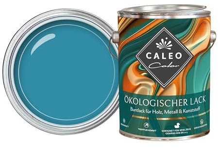 Caleo Color Lack WELLENSPIEL Blau, 0,15 Liter - ökologischer Lack für Möbel - natürlich, lösemittelfrei, spielzeugtauglich