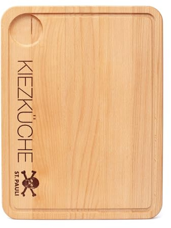 FC St. Pauli Servier-/Tranchierbrett Kiezküche – Buchenholz Küchenbrett, 35,5x29,5cm