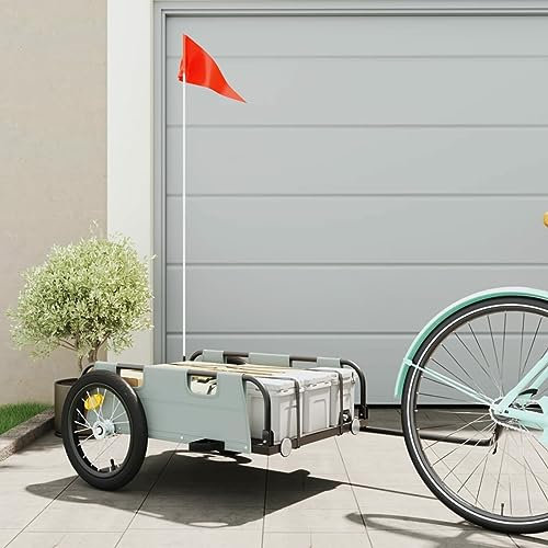 ARKEM Fahrradanhänger Grau Oxford-Gewebe und Eisen Fahrrad Hundekorb Anhang Fur Fahrrad
