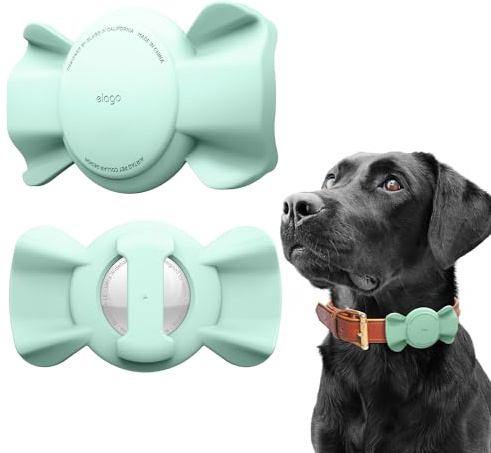 elago Ribbon-Halsbandhalterung für AirTag 1/2 | für Hunde- und Katzenhalsbänder (Mintgrün)