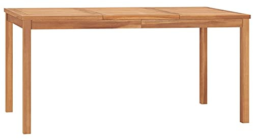 Gecheer Gartentisch Garten Esstisch Holztisch Terrassentisch 160x80x77 cm Massivholz Teak