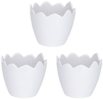 Ideen mit Herz Coquilles d'œufs décoratives - Décoration de table - Nid - Œufs de Pâques à poser - Gobelets à œufs - Remplir - Diamètre : 7,8 cm - Hauteur : 7 cm - Blanc