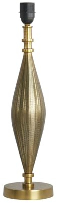 Licht-Erlebnisse Gestell für Tischlampe in Messing Antik E27 H: 50 cm groß Echt-Messing Klassisch Lampenfuß Tischleuchte