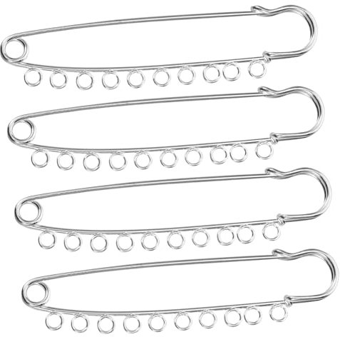 DIYEAH 4stücke Metall Brosche Sicherheitsnadel Mit Löchern Für DIY Basteln Anstecknadel Zum Befestigen Von Kleidung Und Accessoires